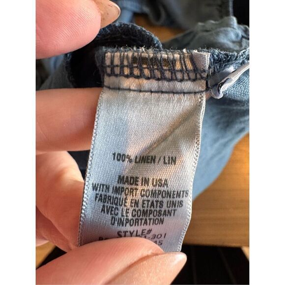 NWT Bella Dahl Blue Puff Sleeve Smocked 100% Linen Romper - Picture 7 of 7